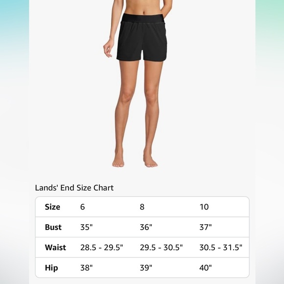 NWOT Lands' End 3" Quick Dry Elastic Waist Board Shorts Swim Shorts w/Panty 8 - Picture 7 of 10